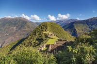 Panoramic view of the 'lost' Inca ruins of Choquequirao.